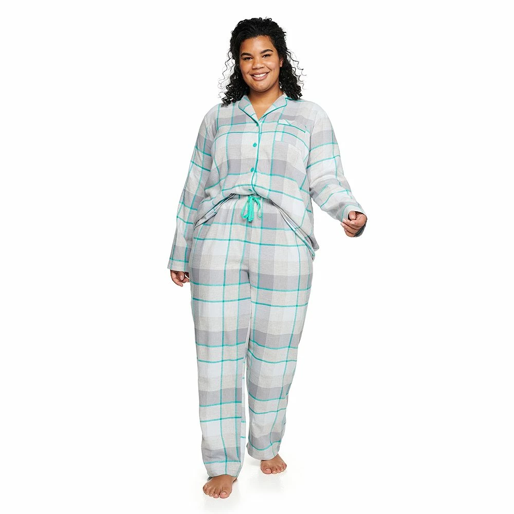 Plus Size Sonoma Goods For Life® Flannel Pajama Shirt & Pajama Pants Set - Image 6