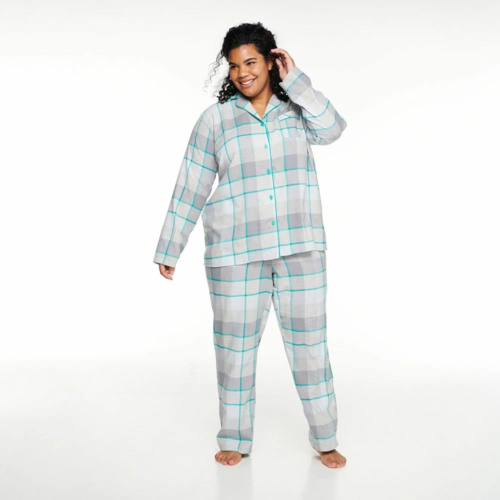 Plus Size Sonoma Goods For Life® Flannel Pajama Shirt & Pajama Pants Set - Image 2