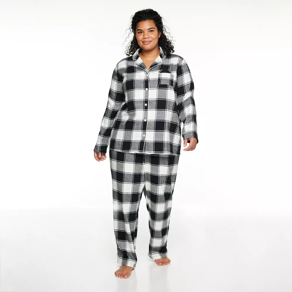 Plus Size Sonoma Goods For Life® Flannel Pajama Shirt & Pajama Pants Set - Image 3