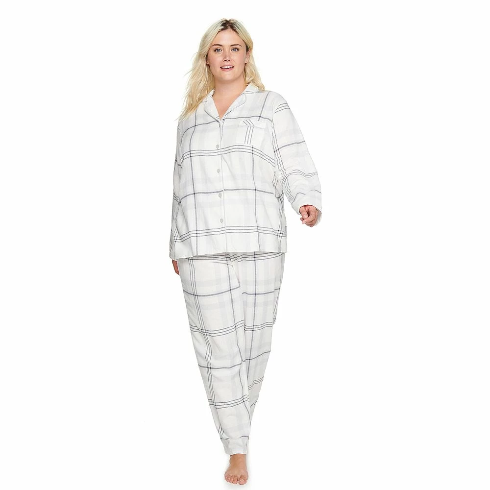 Plus Size Sonoma Goods For Life® Flannel Pajama Shirt & Pajama Pants Set - Image 4