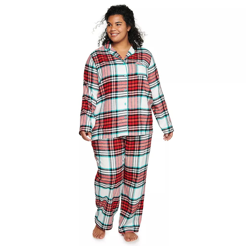 Plus Size Sonoma Goods For Life® Flannel Pajama Shirt & Pajama Pants Set