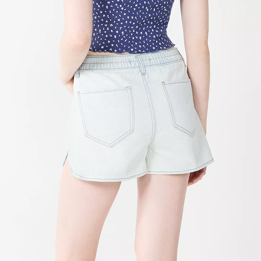Juniors' SO® Elastic Waist Denim Shorts - Image 4