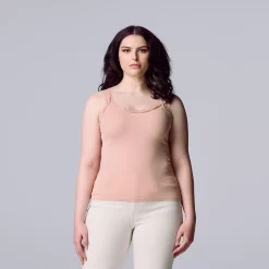 Women's Simply Vera Vera Wang Solid Lace Trimmed Tank