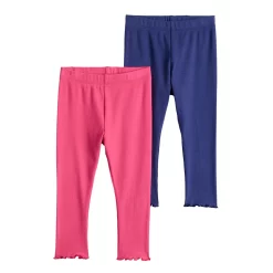 Toddler Girl Jumping Beans® 2-Pack Solid-Design Rib Leggings
