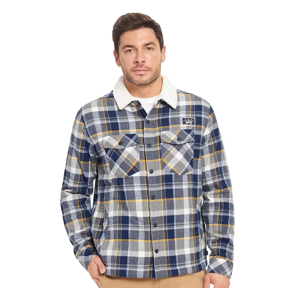 Men's Hurley Head of Class Flannel Shacket with Sherpa Lining