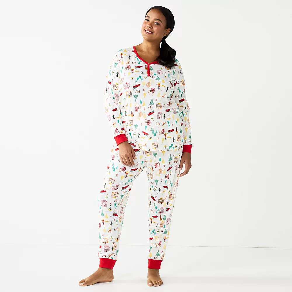 Plus Size LC Lauren Conrad Jammies For Your Families® Holiday Village Pajama Set