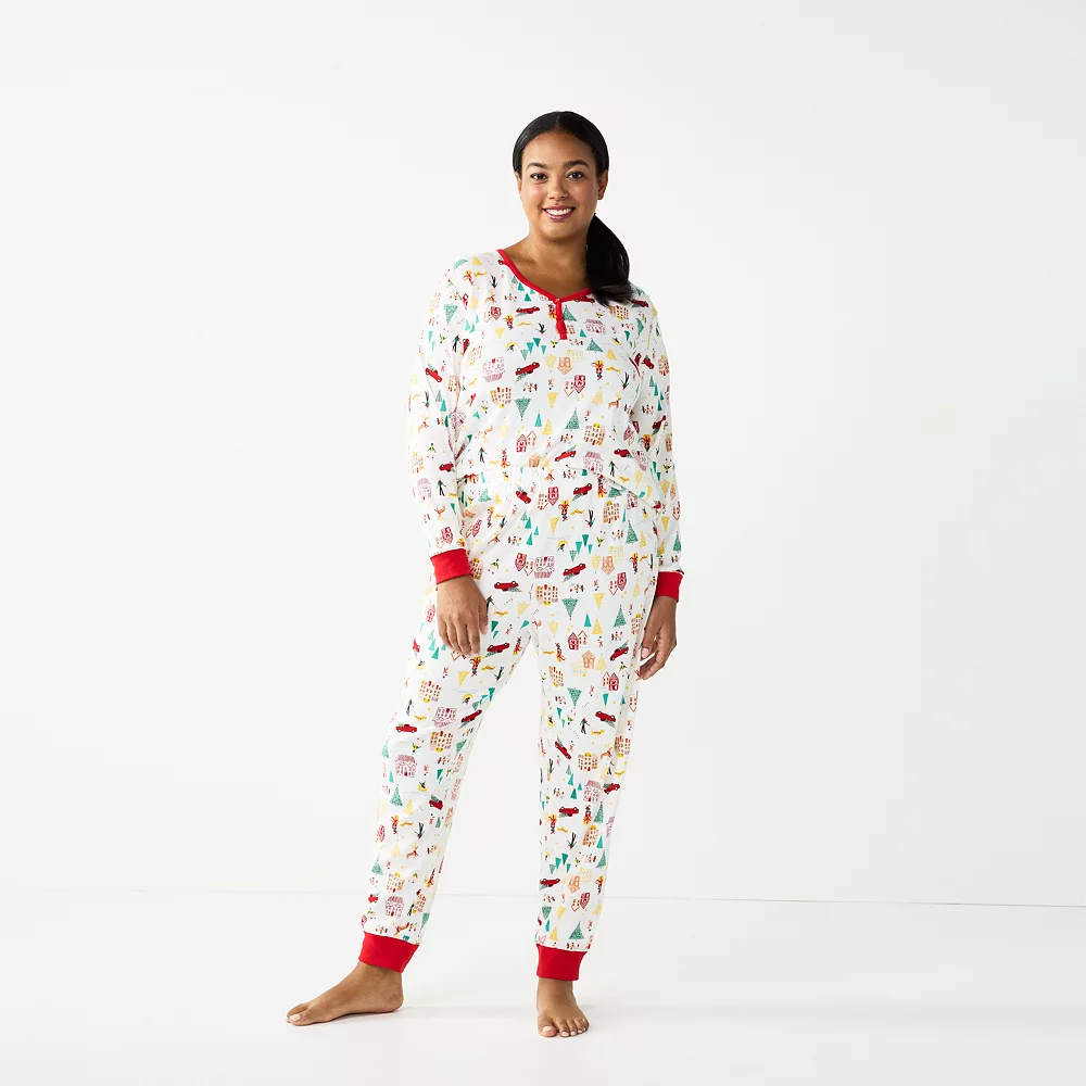 Plus Size LC Lauren Conrad Jammies For Your Families® Holiday Village Pajama Set - Image 3