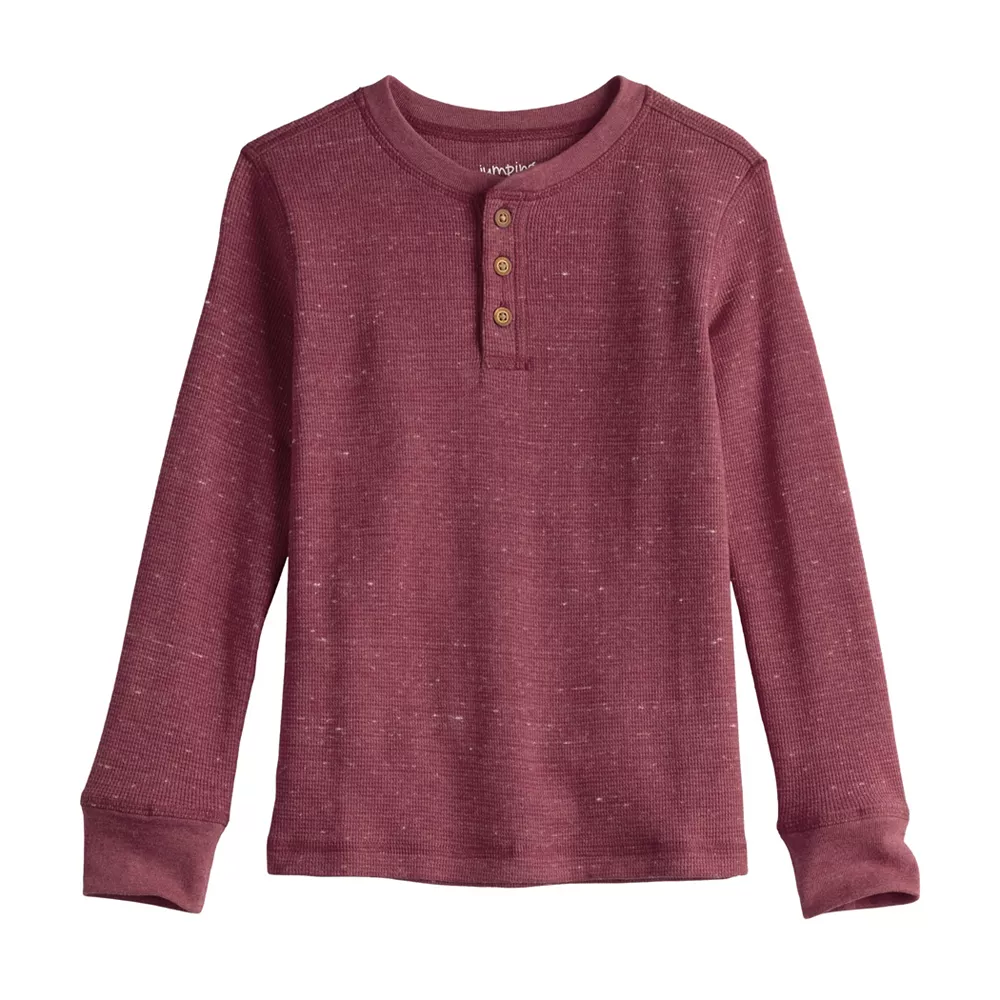 Boys 4-8 Jumping Beans® Long Sleeve Textured Henley Tee