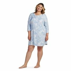 Plus Size Miss Elaine Essentials Paisley Short Nightgown