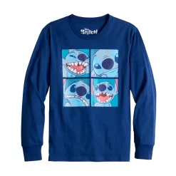 Disney's Stitch Boys 8-20 Many Faces Long Sleeve Graphic Tee