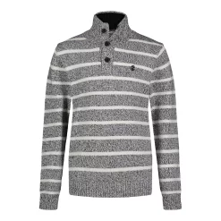 Boys 8-20 IZOD Striped Marled 1/4-Button Sweater