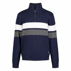 Boys 8-20 IZOD Stripe 1/4-Zip Sweater