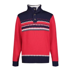 Boys 8-20 IZOD Fairisle Sherpa 1/4-Button Sweater
