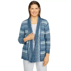 Petite Alfred Dunner Ombre Stripe Cardigan
