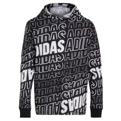 Boys 4-7 adidas Long Sleeve Warped Allover Print Hooded Tee