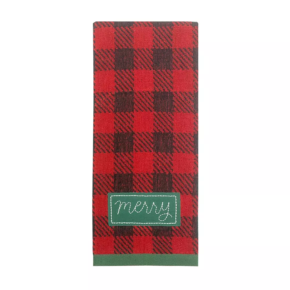 St. Nicholas Square® Plaid Merry Hand Towel
