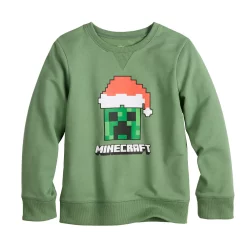 Boys 4-12 Jumping Beans® Minecraft Santa Hat Creeper Fleece Graphic Sweatshirt