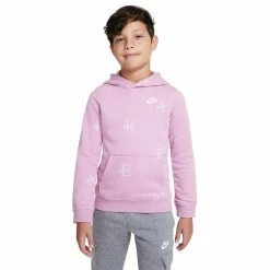 Boys 8-20 Nike Club All-Over Print Fleece Hoodie